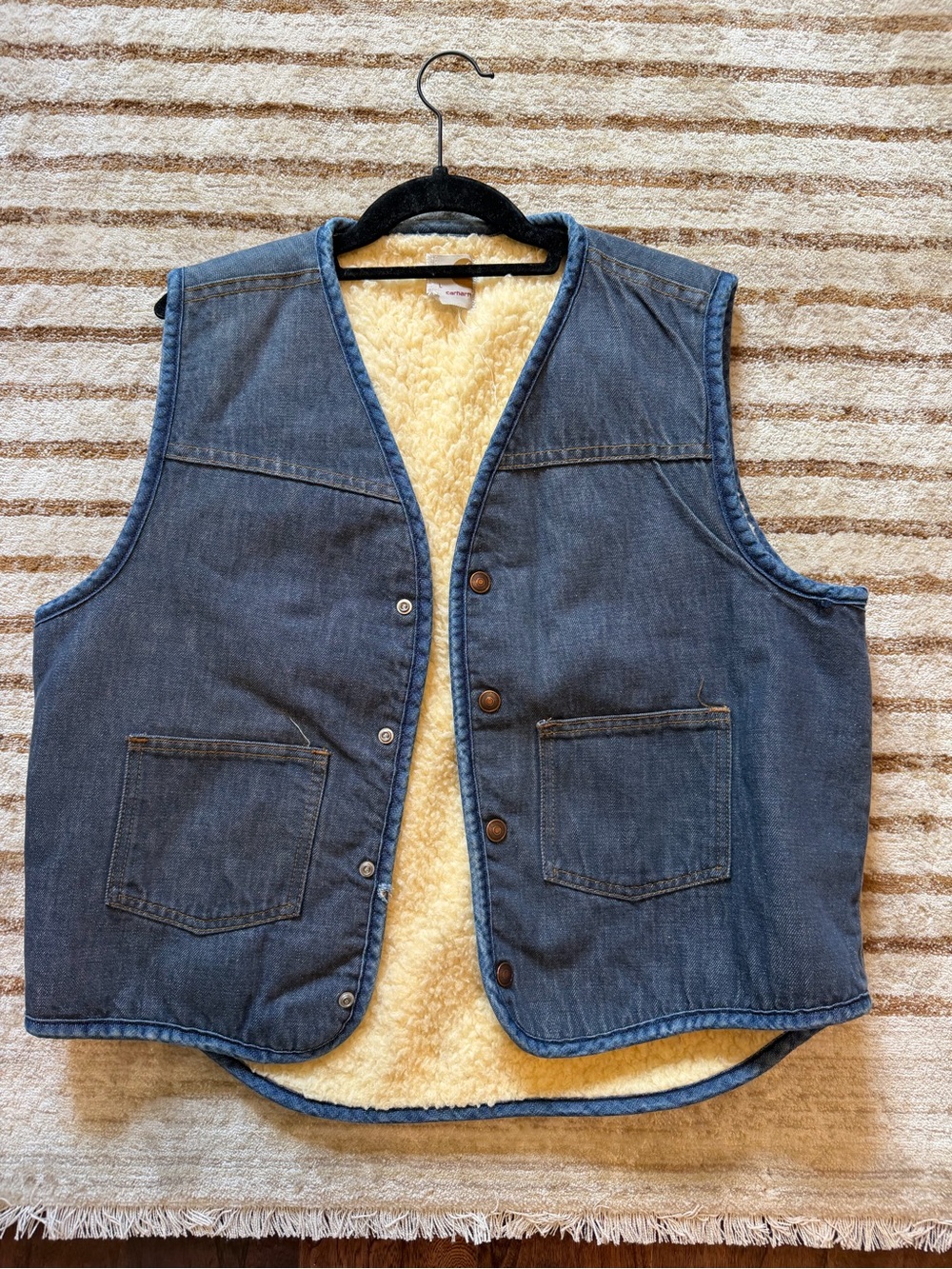 Levi's Blue Denim Sherpa-Lined Vest